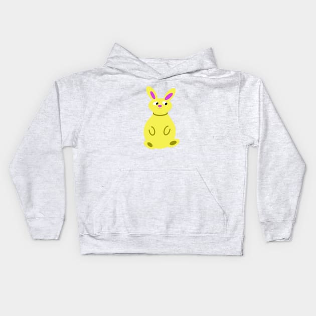 Bold and Bright Yellow Rabbit Kids Hoodie by LiaIsabellaArt